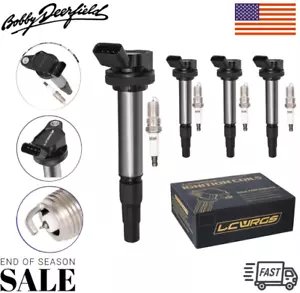 Set of 4 Ignition Coil Pack and Spark Plugs Fits for Toyota Corolla Prius Matrix - Picture 1 of 10