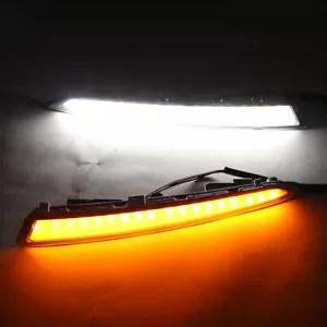 Pair DRL For Ford Kuga Escape 13-16 LED Daytime Running Light Fog Lamp With Turn - Picture 1 of 7