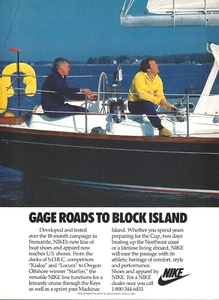 1987 Nike Boat Shoes Yacht Gage Roads To Block Island vtg Print Ad Advertisement - Picture 1 of 1