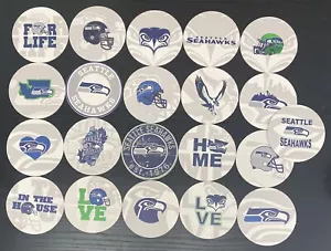 Lotto di 21 sottobicchieri rotondi in cartone Seattle Seahawks calcio 4’’’ bella idea regalo - Foto 1 di 1