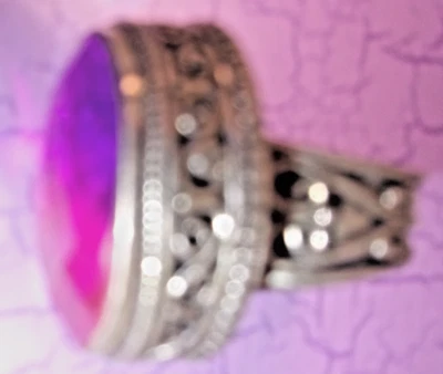 Vintage Amethyst Silver  Sterling 925 Ring r Boho  Purple - Image 1 of 4