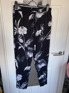 F\u0026F Cotton Trousers Tapered for Women 