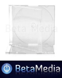 200 x Single Slim Jewel CD Cases with Clear Tray - 5.2mm Slimline Spine covers - Afbeelding 1 van 2