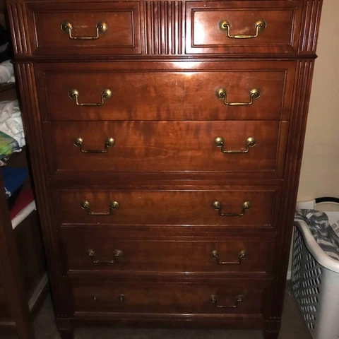 Kindel Furniture French Regency Louis XVI Fruitwood Highboy Dresser Cover