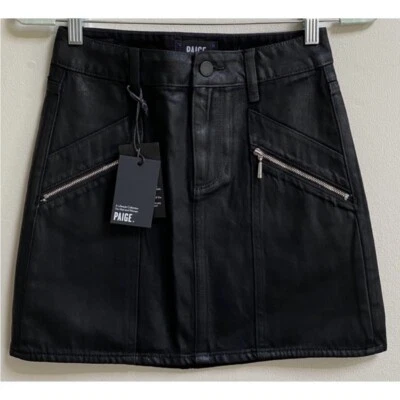 Falda con cremallera Paige negra de ónix Aideen nueva con etiquetas Foto 1 de 4