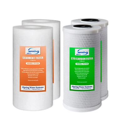 iSpring F4WGB21B Whole House 4.5"x10" Water Filter Replacement Cartridge Pack - Image 1 of 3