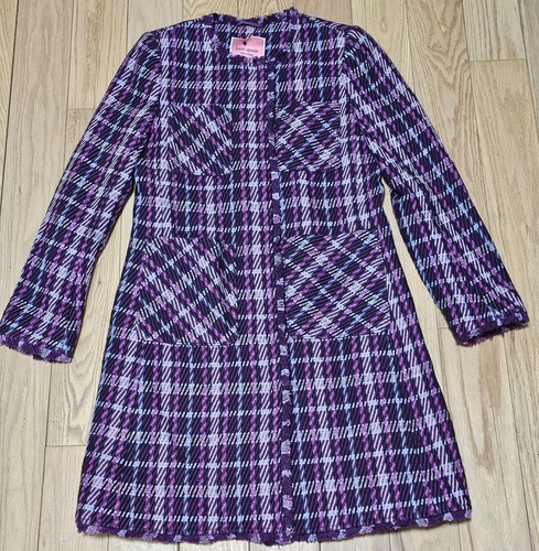 Cappotto donna Kate Spade New York prugna multicolore a quadri tweed