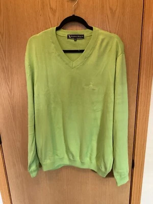 NUEVO CON ETIQUETAS $80 Pebble Beach Suéter Cuello en V Verde Lima GOLF Hombre’s XL SUAVE ALGODÓN PIMA Foto 1 de 4