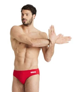 Calzoncillos de natación lisos del equipo Arena para hombre - rojo/blanco - Imagen 1 de 8