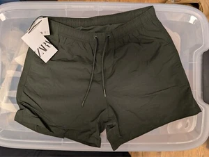 New Zara Men's Swimming Trunk Shorts 8574/402 M Green swimwear summer bottom - Picture 1 of 3