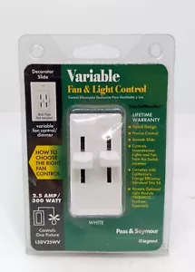 Pass Seymour LSDV25WV Ventilatore Variabile Controllo Luce 2.5A 300W Slide BIANCO SPEDIZIONE GRATUITA - Foto 1 di 4