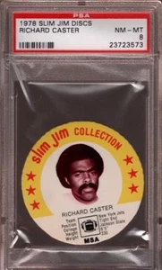 1978 SLIM JIM DISCS RICHARD CASTER ☆RARE☆ NEW YORK JETS PSA 8 NM-MT - Bild 1 von 1