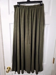 Acting Pro Women's Long Green Skirt Size M Drawstring Comfortable - Picture 1 of 3