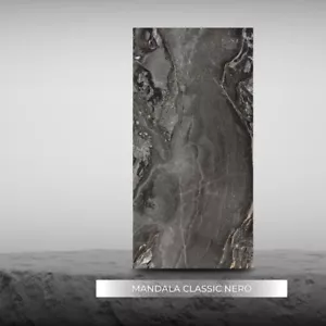 Joblot Porcelain Tile : Mandala Classic Nero, High Gloss, 600x1200 - Picture 1 of 3