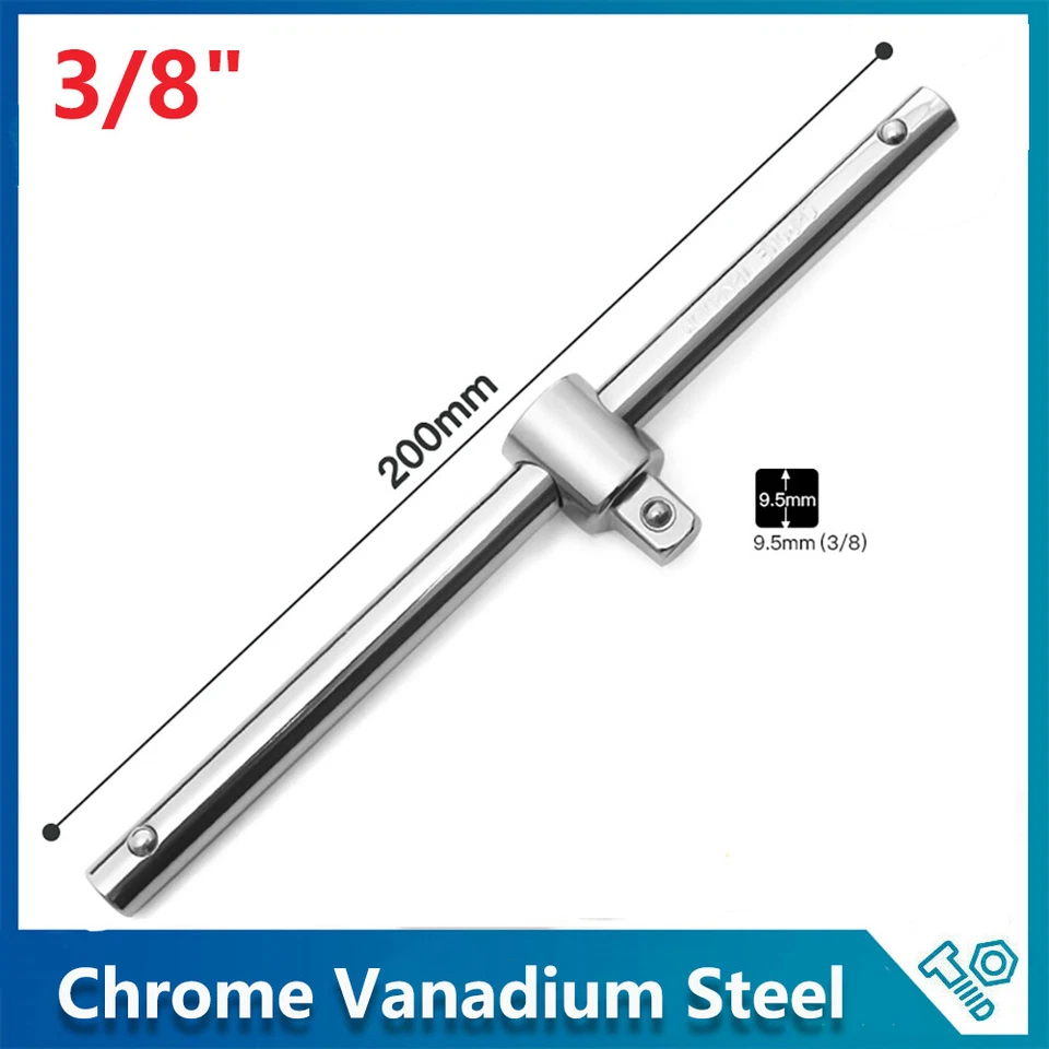 3/8" Drive Sliding T-Handle Spanner Breaker Bar Wrench Socket Ratchet Wrench CRV - Image 1 of 4