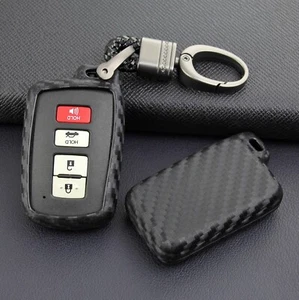 Para Toyota Corolla Highlander 4Runner Coche Llavero Estuche Cubierta Cadena Fibra de Carbono - Imagen 1 de 7