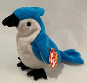 Ty Beanie Babies Original Retired ~ Rocket ~ Blue Jay Bird Beanie Baby 1997 - Picture 1 of 6