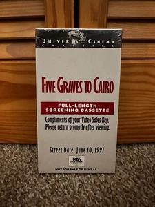 Five Graves To Cairo (Screener) NEW VHS Movie - Imagen 1 de 2