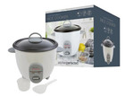 Rice Cooker Small Electric 0.8L Steamer with Non Stick Bowl - White
