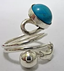 Anillo de plata de ley con turquesa - Imagen 1 de 7