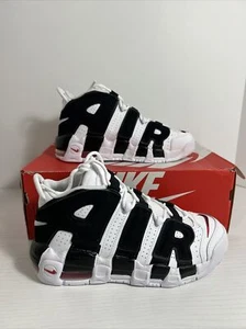 Nike Air More Uptempo Boy's Sneakers Sz 7Y Black White 415082-105 - Picture 1 of 8