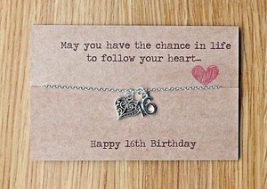 Birthday gift. 16th 18th 21st. Heart necklace & card Best Friend Daughter Sister - Picture 1 of 2