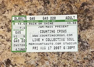 COUNTING CROWS, LIVE & COLLECTIVE SOUL Ticket Stub 8/17/2007 Manchester, NH - Picture 1 of 2