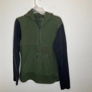 Adidas Herren M grün/schwarz Langarm Quarter Zip Hoodie Sweatshirt Pullover - Bild 1 von 8