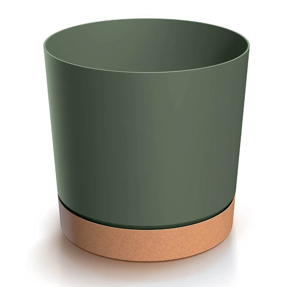 Blumentopf Blumenkübel Übertopf Rund mit ECO WOOD Untersetzer Pflanzkübel Matt - Bild 1 von 1