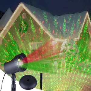 Christmas Laser Lights Outdoor Projector, Waterproof Red and Green Star Tree ... - Picture 1 of 8