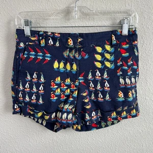 J. Crew Ratti Regatta Segelboot Druck Shorts Damen 0 Mid Rise Bündchen Maritim - Bild 1 von 5