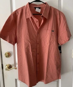Camisa Billabong Para Hombre L Corta Slv Abotonada Desierto Puesta de Sol Nueva con Etiquetas Surf Playa Aussie - Imagen 1 de 11
