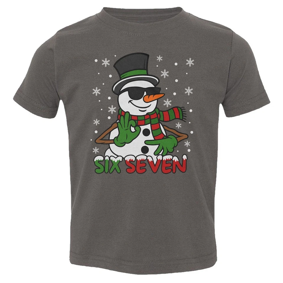 Camiseta Six Seven Snowman - Divertida 6 7 Meme Navidad Niño Pequeño Foto 1 de 1