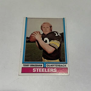 Tarjeta de fútbol americano Terry Bradshaw 1974 Topps #470 Steelers - Imagen 1 de 2