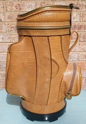 Paraguas vintage de pelotas de golf de basura marrón Cougar  Foto 1 de 4