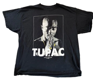 Camisa Tupac De Colección Hombres 2 XXL Negra Y2K Años 90 Rap Memorial 71 Desteñida 1996 Cara Grande - Imagen 1 de 5