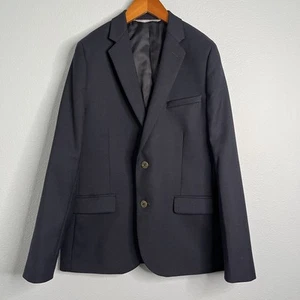 Nordstrom Blazer Jacket Sport Coat Boys 16 Black Wool Poly Blend - Picture 1 of 8
