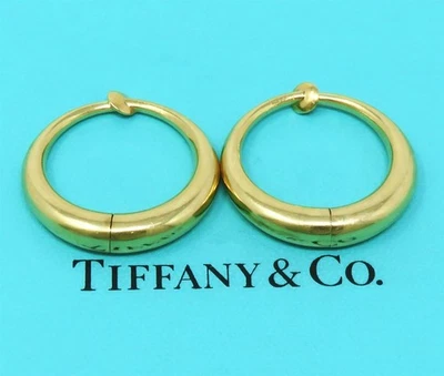 Pendientes con clip de aro de oro amarillo de 14 k NYJEWEL Vintage Tiffany & Co. Foto 1 de 4