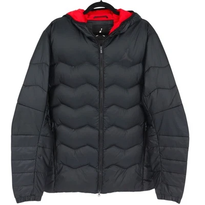 Jordan Flight Hyperply Hooded Down Puffer Jacket Mens Size L Black Primaloft - Image 1 of 4