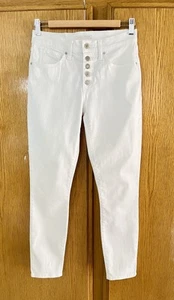 LUCKY BRAND Jeans Women's Size 4 / 27 White Ava Mid Rise Skinny Ankle Button Fly - Picture 1 of 24