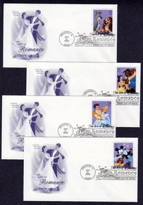 ArtCraft # UX450 - 453 Disney: Art Romance set of 4 postal cards - Picture 1 of 1