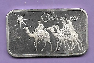 CHRISTMAS 1975 (MAD 145)    .999 SILVER ART BAR - Image 1 of 2