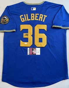 SEATTLE MARINERS- LOGAN GILBERT AUTOGRAPH CITY CONNECT NIKE JERSEY JSA CB64969 - Picture 1 of 5