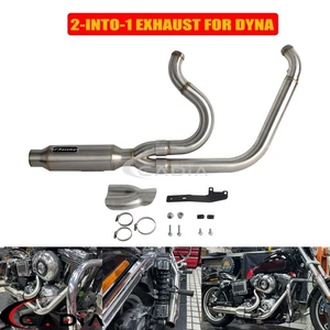 For Harley Dyna FXD FXDB FXDC FXDF FXDL FXDWG 2006-2017 2-Into-1 Exhaust System - Picture 1 of 11