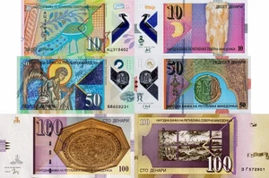 MACEDONIA - Lotto 3 banconote 10/50/100 dinar carta/polymer FDS - UNC - Imagen 1 de 1