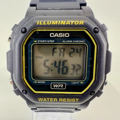 Casio Illuminator 3224 F-108WH Alarm Chrono Backlight Black Resin Digital Watch - Image 1 of 4