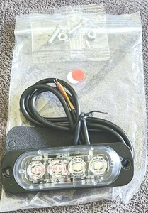 4 LED RED/WhiteStrobe Light for Trucks Trailer Side Marker Clearance Light - Foto 1 di 7