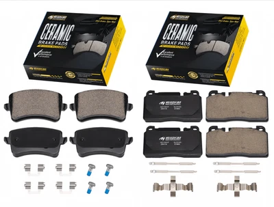 Pastillas de freno delanteras y traseras de cerámica con hardware para Audi Q5 2013-2017 2,0 L 3,0 L Foto 1 de 4