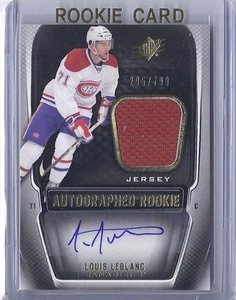 2011-12 UPPER DECK SPX LOUIS LEBLANC UD AUTO RC JERSEY ROOKIE SP/799 #193 - Foto 1 di 1