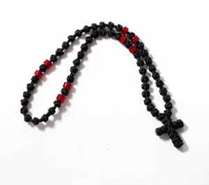 50 Knoten schwarz rot Komboskini Jesus Christus Gebetsseil östlich orthodox chotki - Bild 1 von 24